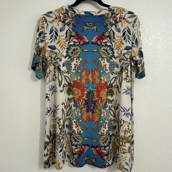 Johnny Was The Janie Favorite Short Sleeve Crew Neck Swing Tee Large - Picture 3 of 7